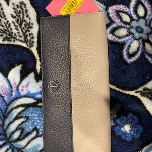 Grey & navy color block Kate spade wallet